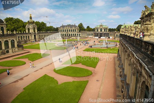 Image of DRESDEN, GERMANY – AUGUST 13, 2016: Tourists walk and visit Dr