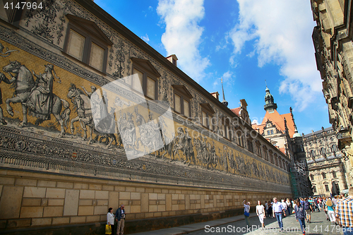 Image of DRESDEN, GERMANY – AUGUST 13, 2016: Georgentor with historic b