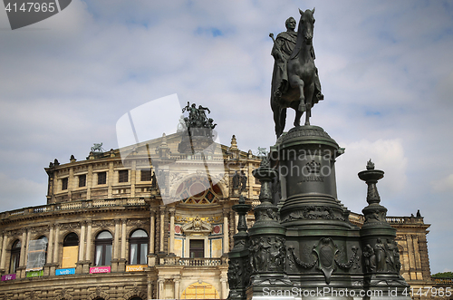 Image of DRESDEN, GERMANY – AUGUST 13, 2016: View on Semperoper opera (
