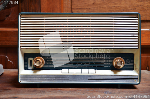 Image of Grungy retro old radio