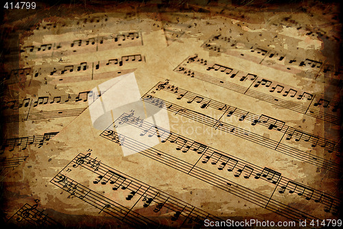 Image of musical notes on parchment