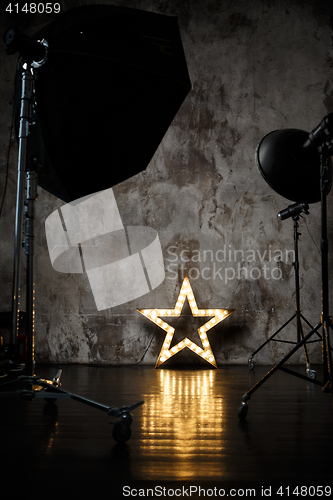 Image of Photo Studio with lighting equipment