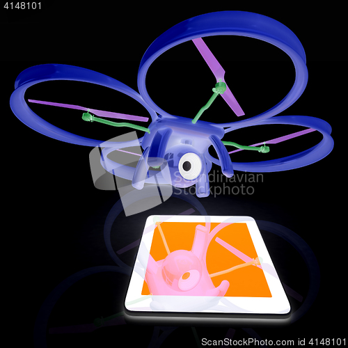 Image of Drone with tablet pc