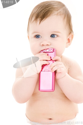 Image of baby with cell phone