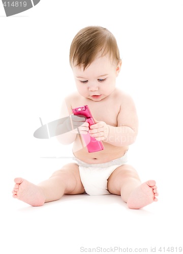 Image of baby with cell phone