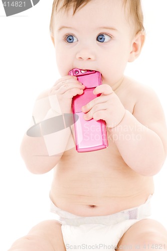 Image of baby with cell phone