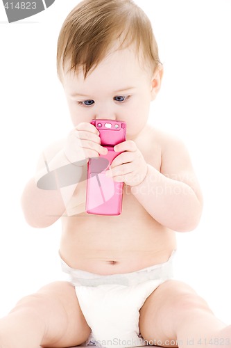 Image of baby with cell phone