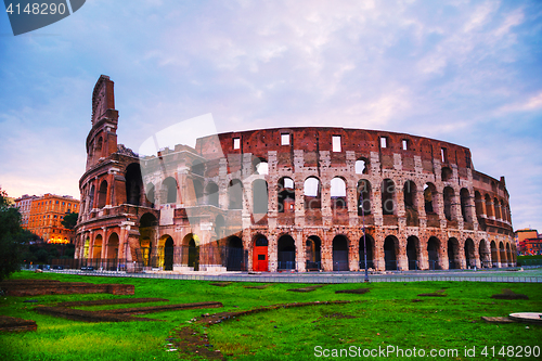 Image of The Colosseum in Rome in the morning