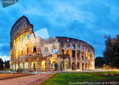 Image of The Colosseum in Rome in the morning