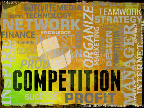 Image of Competition Words Shows Rivals Adversaries And Opponents