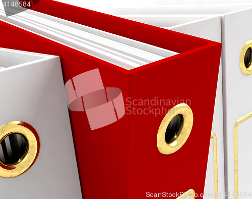 Image of Red File Amongst White Closeup For Getting Office Organized