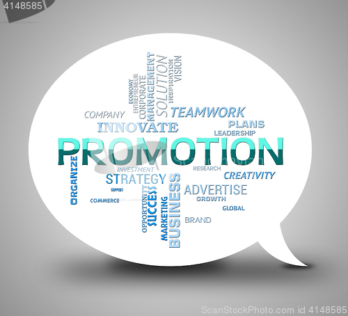 Image of Promotion Bubble Represents Discounts Communication And Dialog