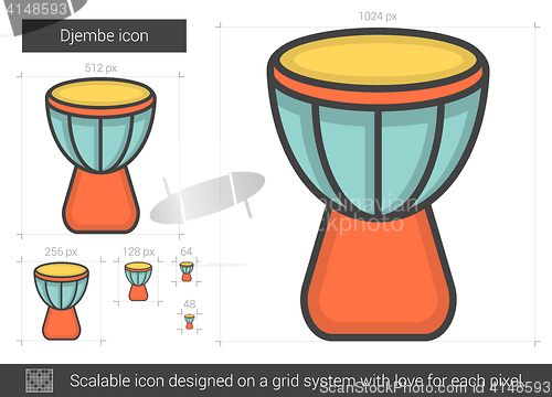 Image of Djembe line icon.