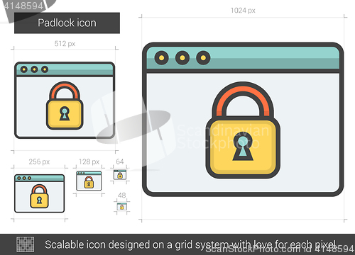 Image of Padlock line icon.