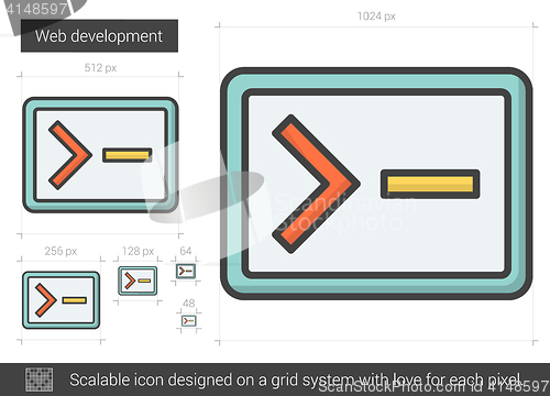 Image of Web development line icon.