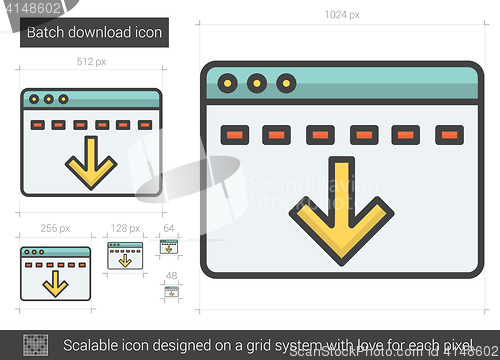 Image of Batch download line icon.