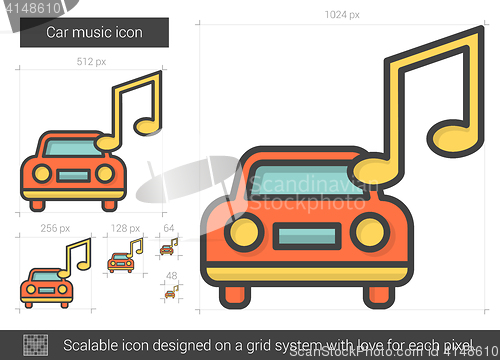 Image of Car music line icon.