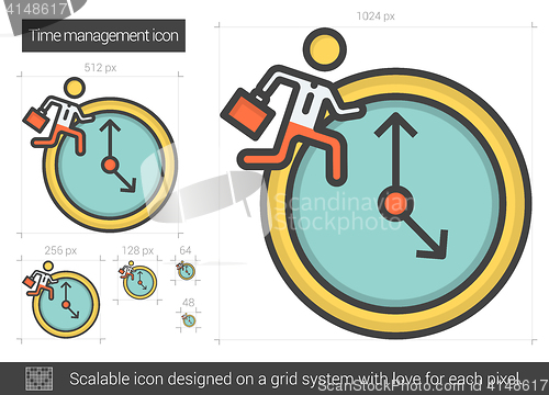 Image of Time managment line icon.