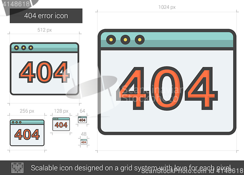 Image of Web error line icon.