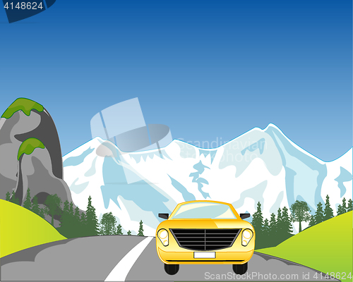 Image of Car on mountain road