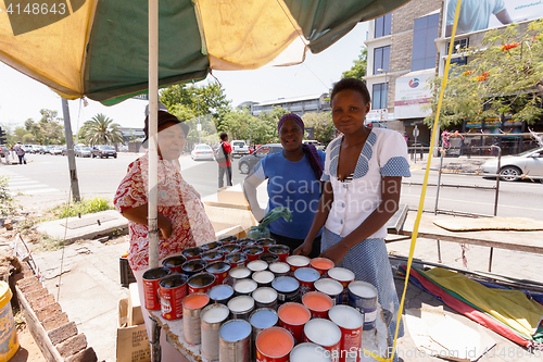 Image of market on street in Francis Town, Botswana