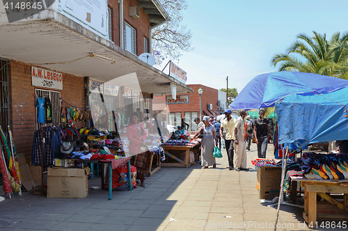 Image of market on street in Francis Town, Botswana