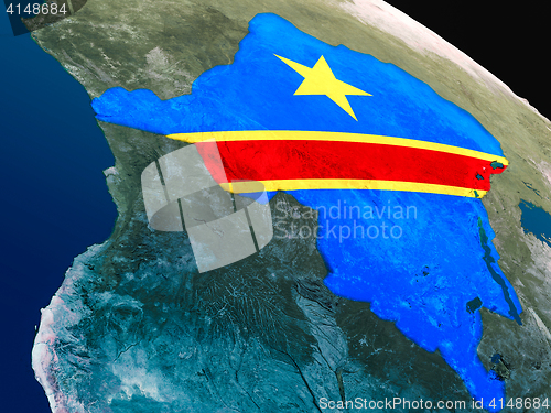 Image of Flag of Democratic Republic of Congo from space