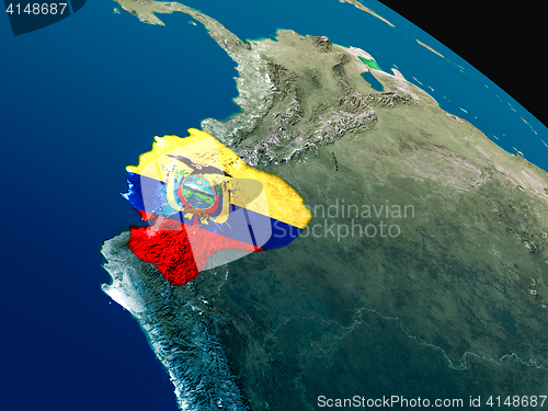 Image of Flag of Ecuador from space