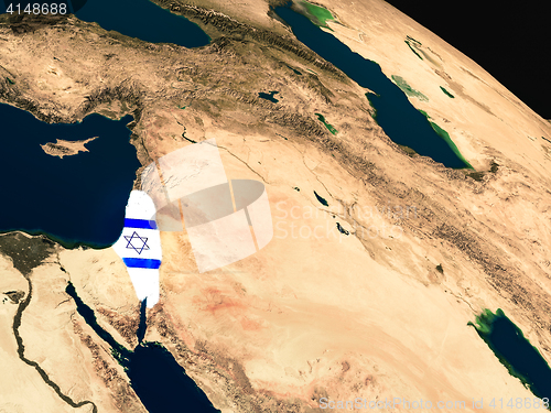 Image of Flag of Israel from space