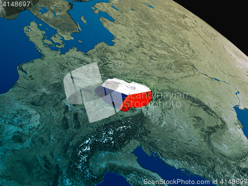 Image of Flag of Czech republic from space