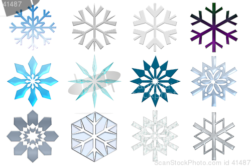 Image of Snowflakes collection. Isolated