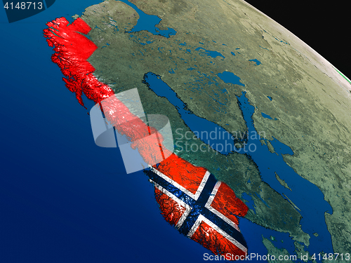 Image of Flag of Norway from space