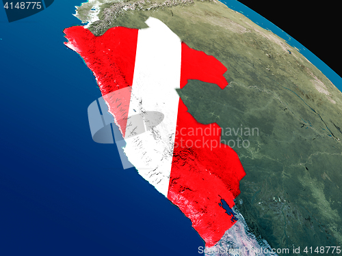 Image of Flag of Peru from space