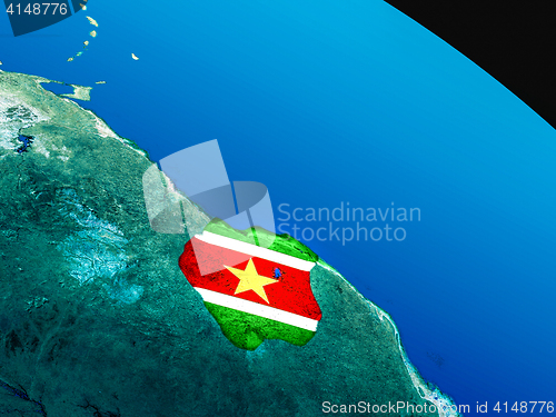 Image of Flag of Suriname from space