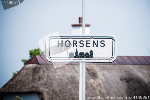 Image of Horsens city sign in Jylland