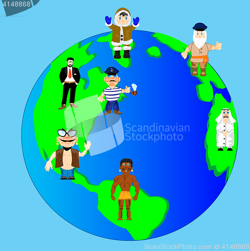 Image of Planet land and people