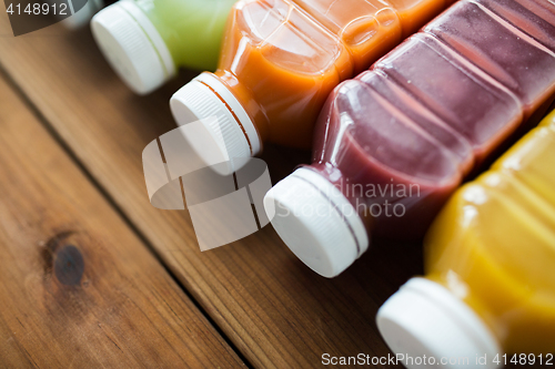 Image of bottles with different fruit or vegetable juices