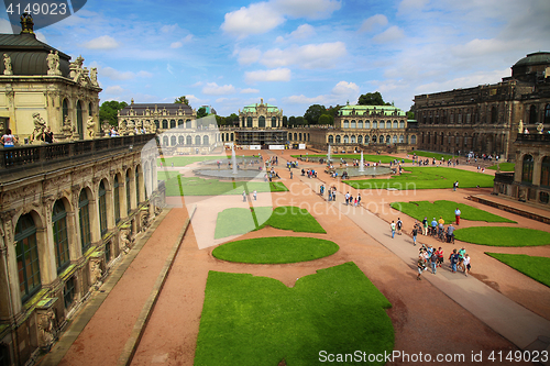 Image of DRESDEN, GERMANY – AUGUST 13, 2016: Tourists walk and visit Dr