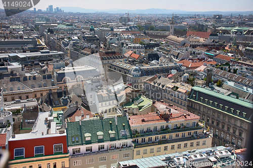 Image of Vienna, Austria - August 19, 2012: Panorama of Vienna, aerial vi