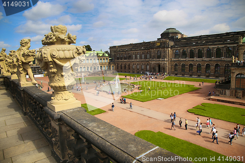 Image of DRESDEN, GERMANY – AUGUST 13, 2016: Tourists walk and visit Dr