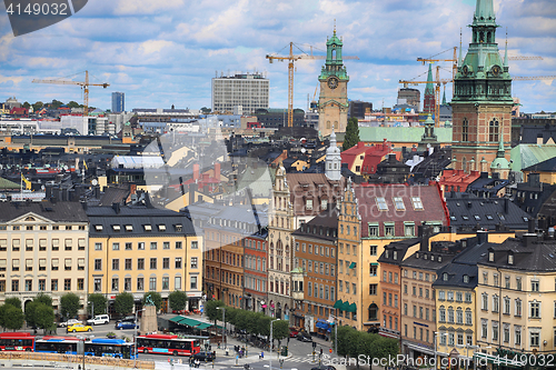 Image of STOCKHOLM, SWEDEN - AUGUST 20, 2016: Aerial view of Stockholm fr