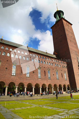 Image of STOCKHOLM, SWEDEN - AUGUST 19, 2016: Tourists walk and visit Sto