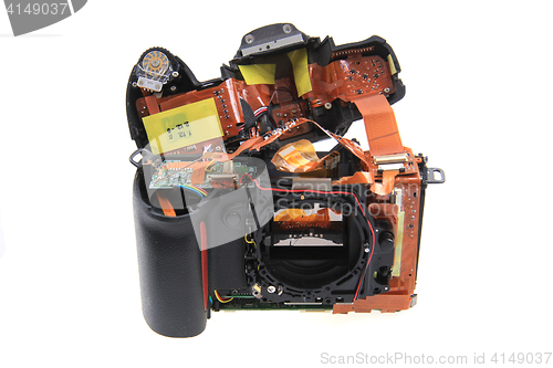 Image of damaged camera isolated