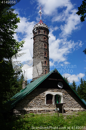 Image of watchtower Zlaty Chlum in Jeseniky mountains