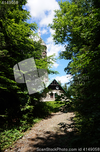 Image of watchtower Zlaty Chlum in Jeseniky mountains