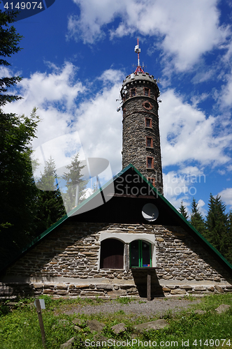 Image of watchtower Zlaty Chlum in Jeseniky mountains