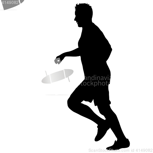 Image of Silhouettes. Runners on sprint, men. illustration