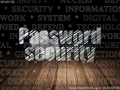 Image of Safety concept: Password Security in grunge dark room