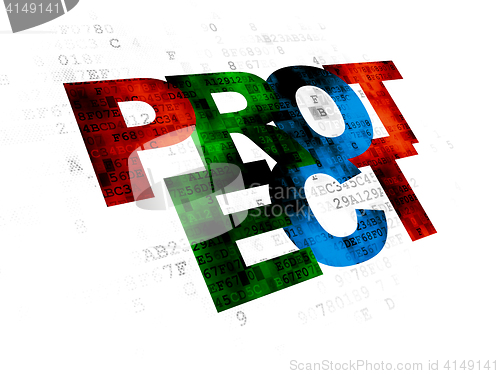 Image of Protection concept: Protect on Digital background