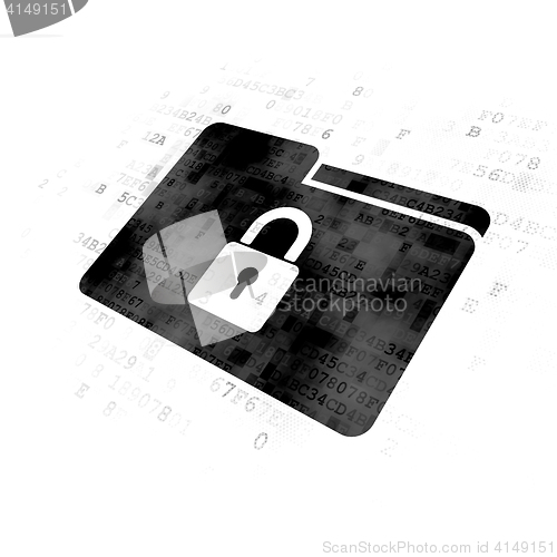 Image of Business concept: Folder With Lock on Digital background